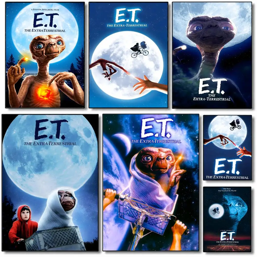 Movie E.T. the Extra-Terrestrial 80s Retro Poster Fancy Poster American Film Mural Home Childrens Room Wall Decor Print