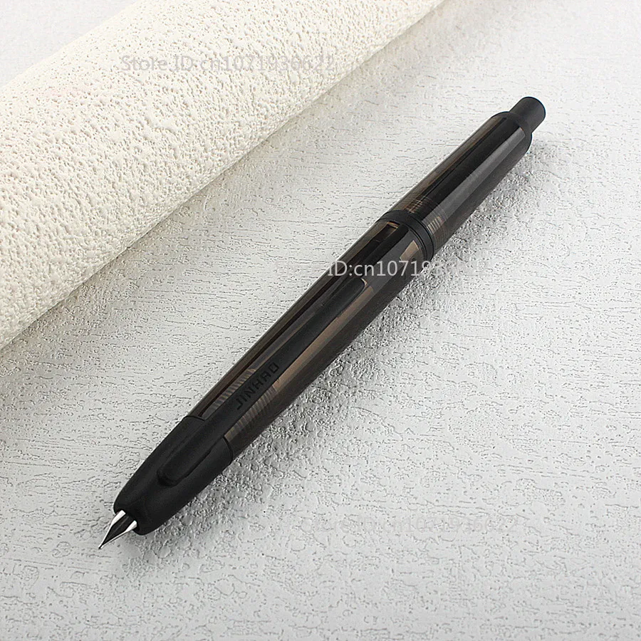 Smooth JINHAO 20 Press Fountain Pen Retractable EF F Nib Transparent Black Writing Ink Pen with Converter School Office Supplies