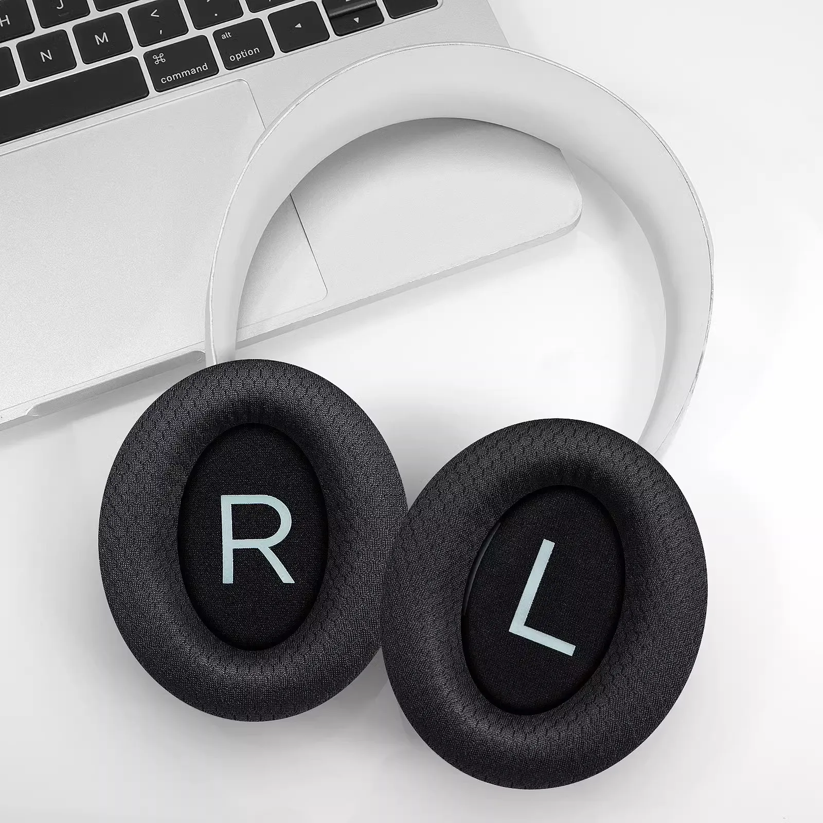 Ersatz-Ohrpolster für BOSE 700 NC700 Headset, atmungsaktives Mesh-Gewebe, Memory-Schaum-Ohrpolster, Schutzhülle für den Kopfbügel mit Reißverschluss – Detail 2