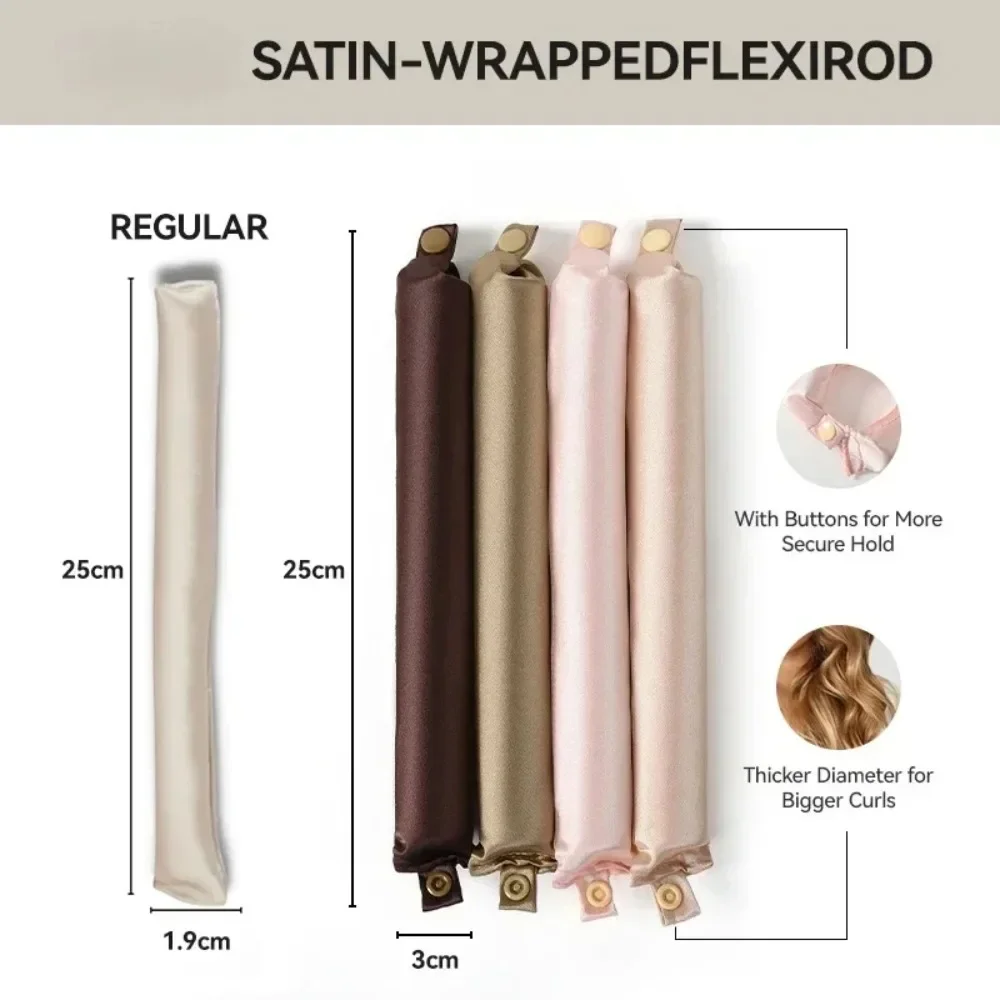 Heatless Hair Curler with Sleeping Bonnet Soft Curlers No Heat Hair Rollers Satin Curling Rod Headband Lazy Curls Styling Tools