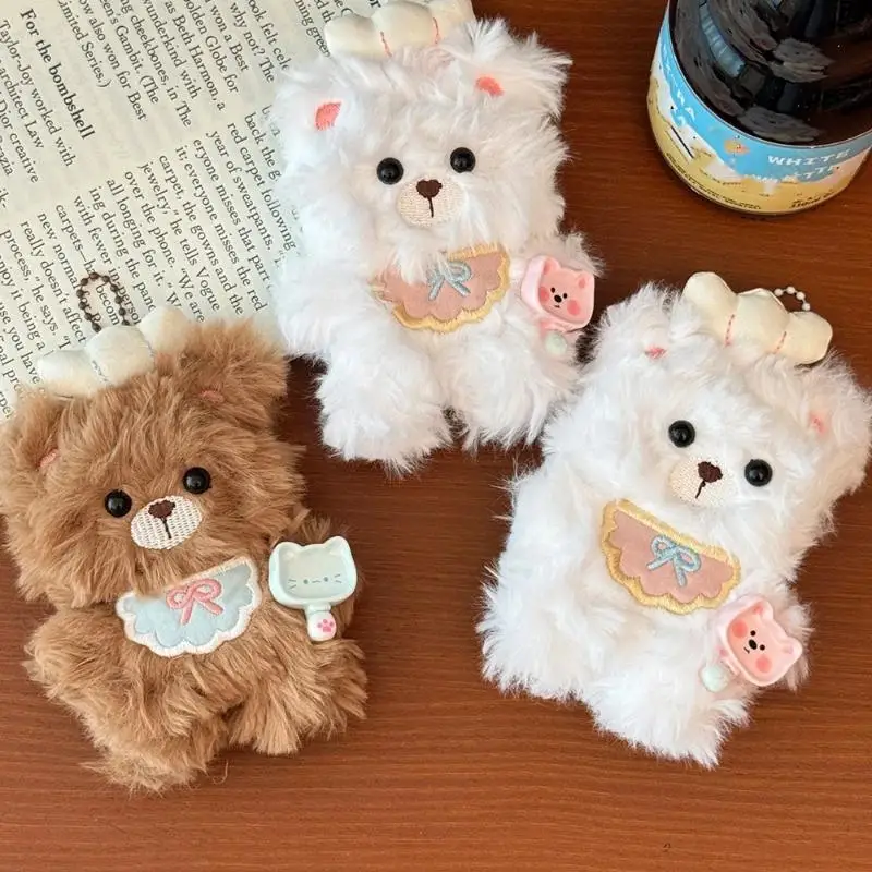 Fluffy Plush Bear Pendant Cute Comfortable Soft Hanging Decor for Backpack Camera Bag Photographer Gift