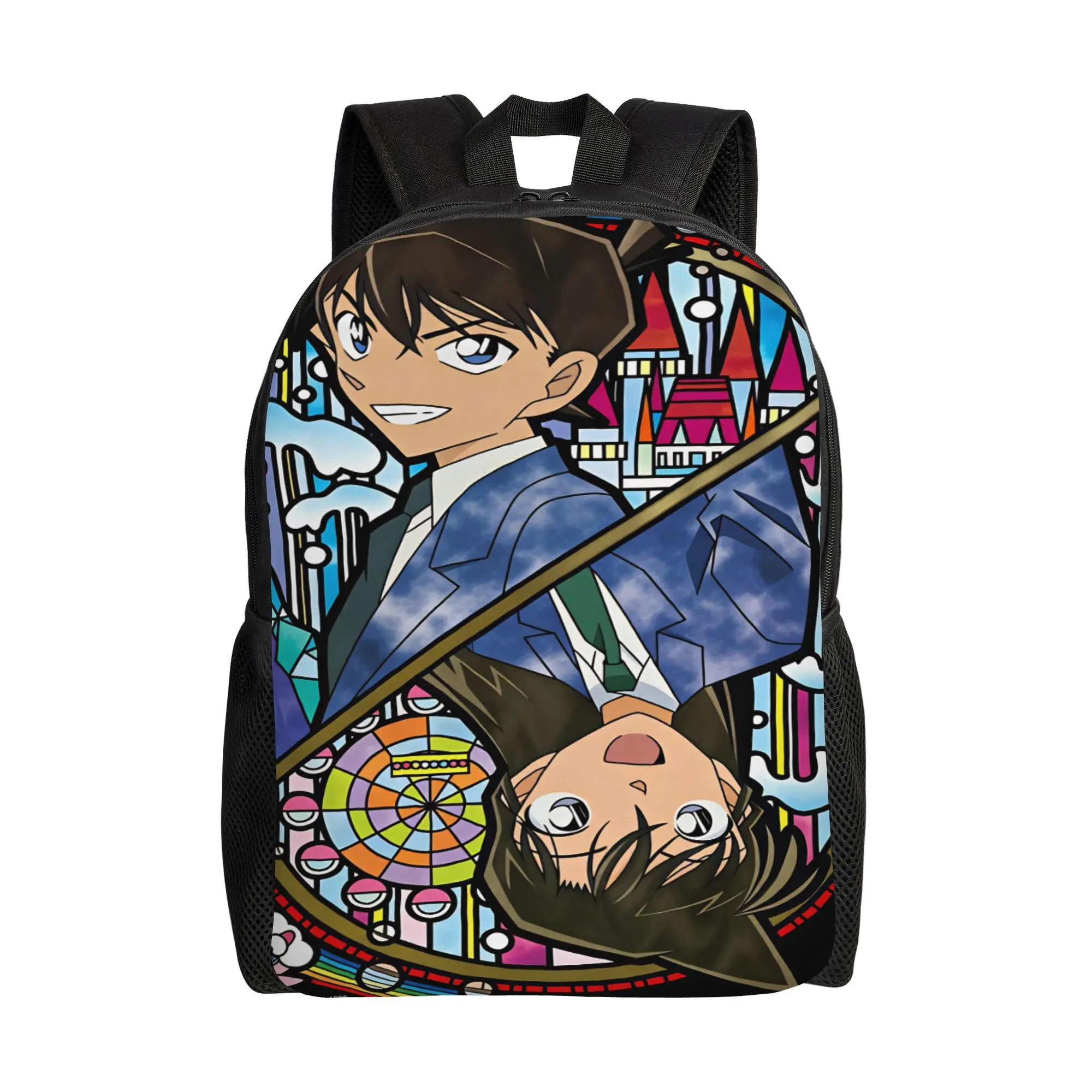Detectives Conans Backpack  Youth Polyester Cycling Backpacks Print Aesthetic School Bags Rucksack