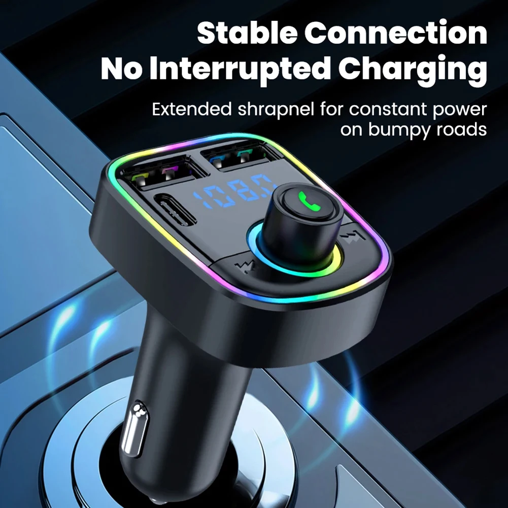 Multi-function Car Charger Music Modulator Fast Charging Charger Multi-Functionality for power-off Memory Playback