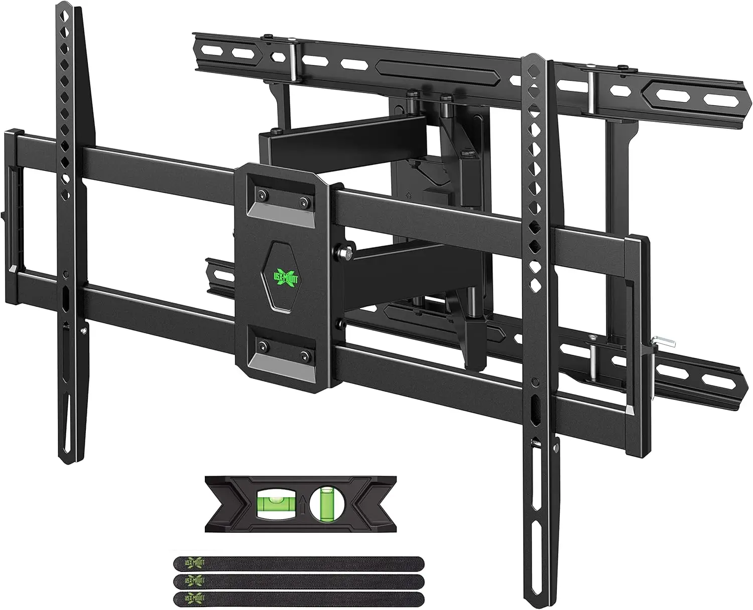 

Full Motion TV Wall Mount for 42"-85" TVs, Fits 16" 18" 24" Studs, Swivel Tilt Extension, Dual Articulating Arms, Max VESA 600x400mm, Load 110lbs, UL Listed