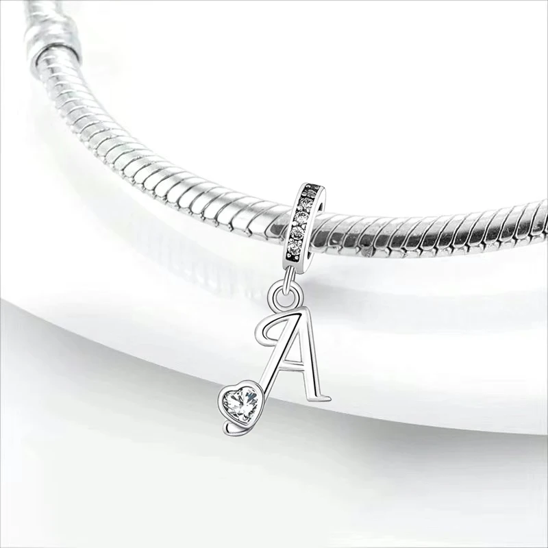 مجوهرات اكسسوارات البلاتين مطلي اسم رسالة الحب قلادة Diy بها بنفسك حبة صالح الأصلي Charms سوار 925 فضة للنساء