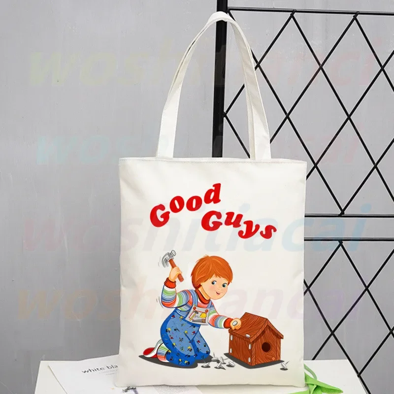 Horror Movie Chucky Canvas Bag Casual Large Hand Bags For Women Ladies Shopping Handbag Print Large Capacity Bag