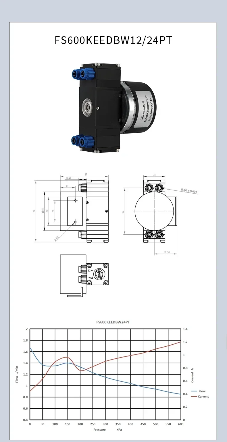 NEW IN STOCK 24v Dc Oilless Mini Water Vacuum Liquid Pump 1400ml/min Brushless Small Micro Diaphragm Water Pump for Clean and Di