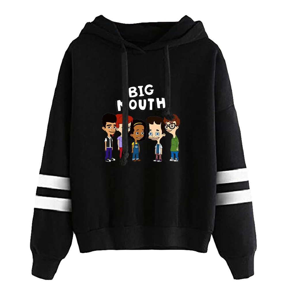 

2026 Big Mouth Hoodie Unisex Pocketless Sleeve Sweatshirt Women Men's Outwear Harajuku Streetwear American Cartoon Clothes