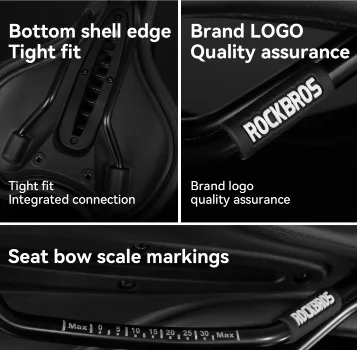 ROCKBROS Bicycle Saddle Shockproof Cushion PU Leather Streamlined Design Bow-shaped seat Bow Sports Comfort Cushion Bike Saddle