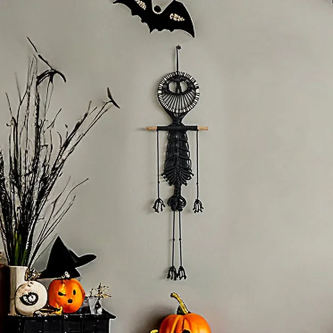 

New Halloween Hanging Tapestry With Handmade Tassels Courtyard living Room Hotel Skeleton Wall Hanging Decor Home Decoration