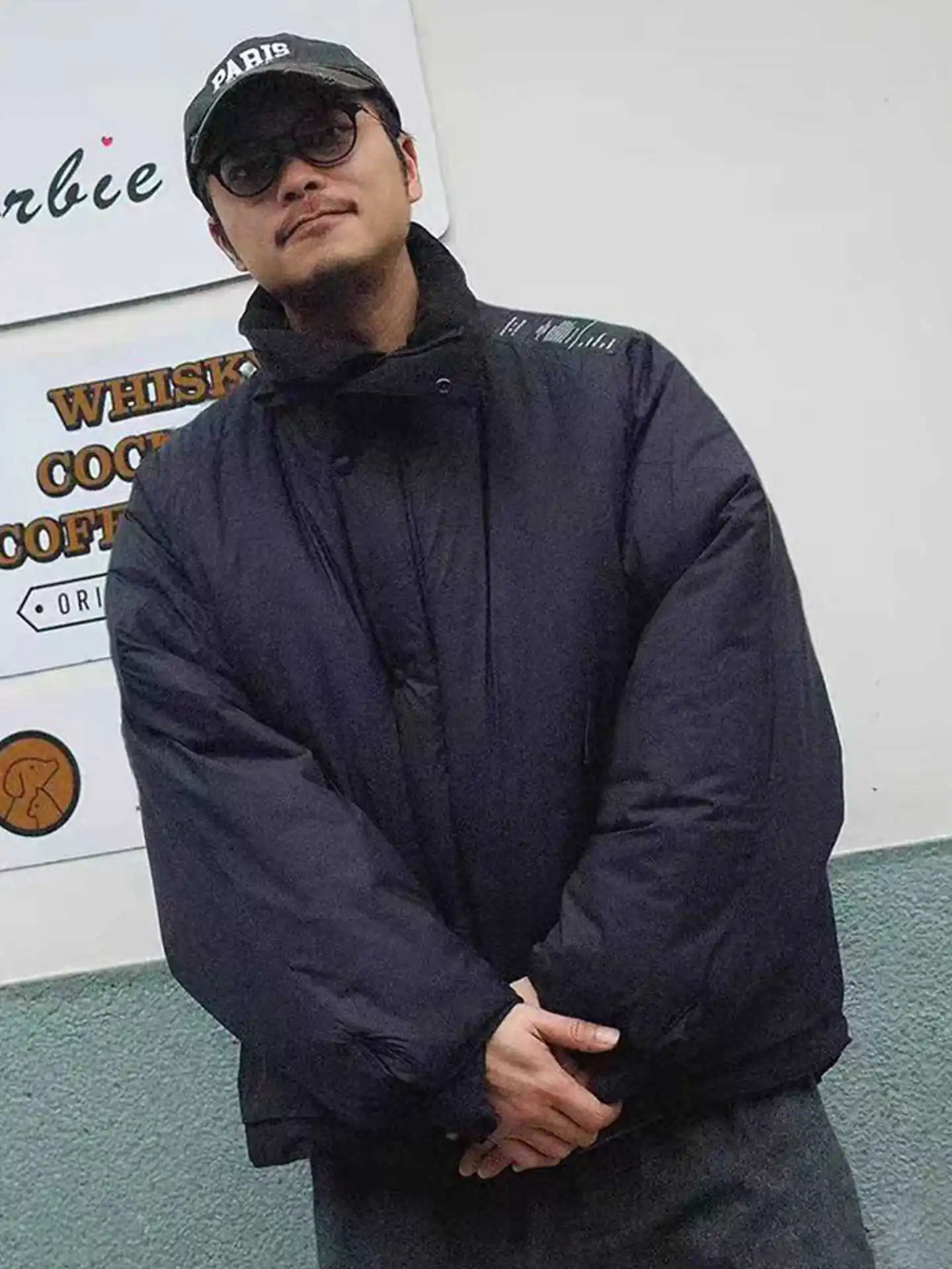 N. HOOLYWOOD اليابانية النايلون في الهواء الطلق الدافئة جيب كبير P القطن قبعة مخفية الوقوف طوق الملابس معطف