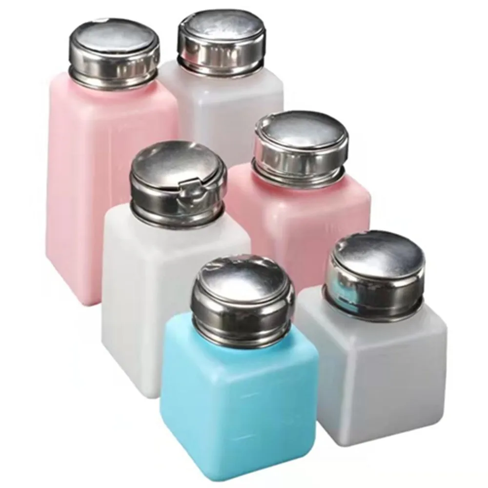 100/200/250ML Empty Nail Polish Remover Bottle Liquid Alcohol Press Pump Refillable Sample Bottles Portable Dispenser Containers