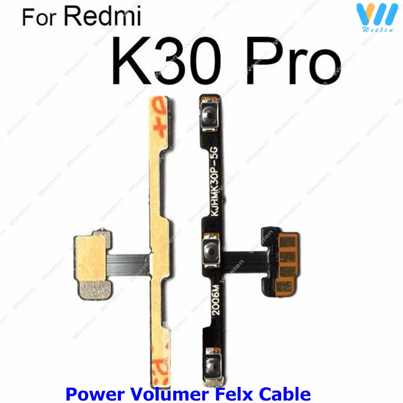 For Xiaomi Redmi K20 K30 K40 K50 Pro ON OFF Power Volume Side Button Flex Cable K30 K50 Ultra K30i K30S K40S K40 Gaming 4G 5G