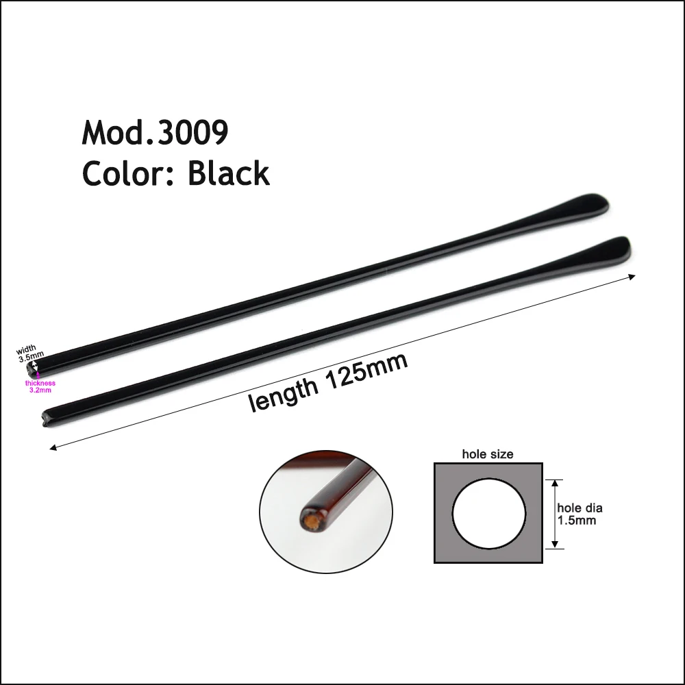 1pair Acetate Glasses Temple Tip Long Type Eyeglasses Leg Eyeware Accessoreis Shiny Black Brown Round Square Hole