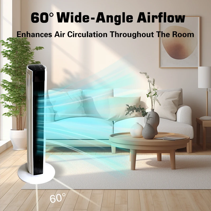 

32inch leafless tower cooling fan 220V Electric Fan LED Screen Remote Control Floor Fan Air Circulation Fan Energy Saving