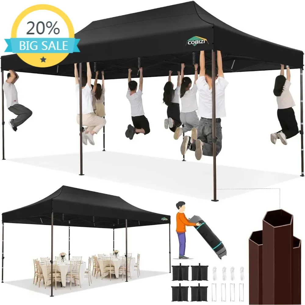 

Bestseller10x20 Pop up Canopy Without Sidewall Heavy Duty Commercial Outdoor Gazebo Easy Up Wedding Party Tents for Parties with