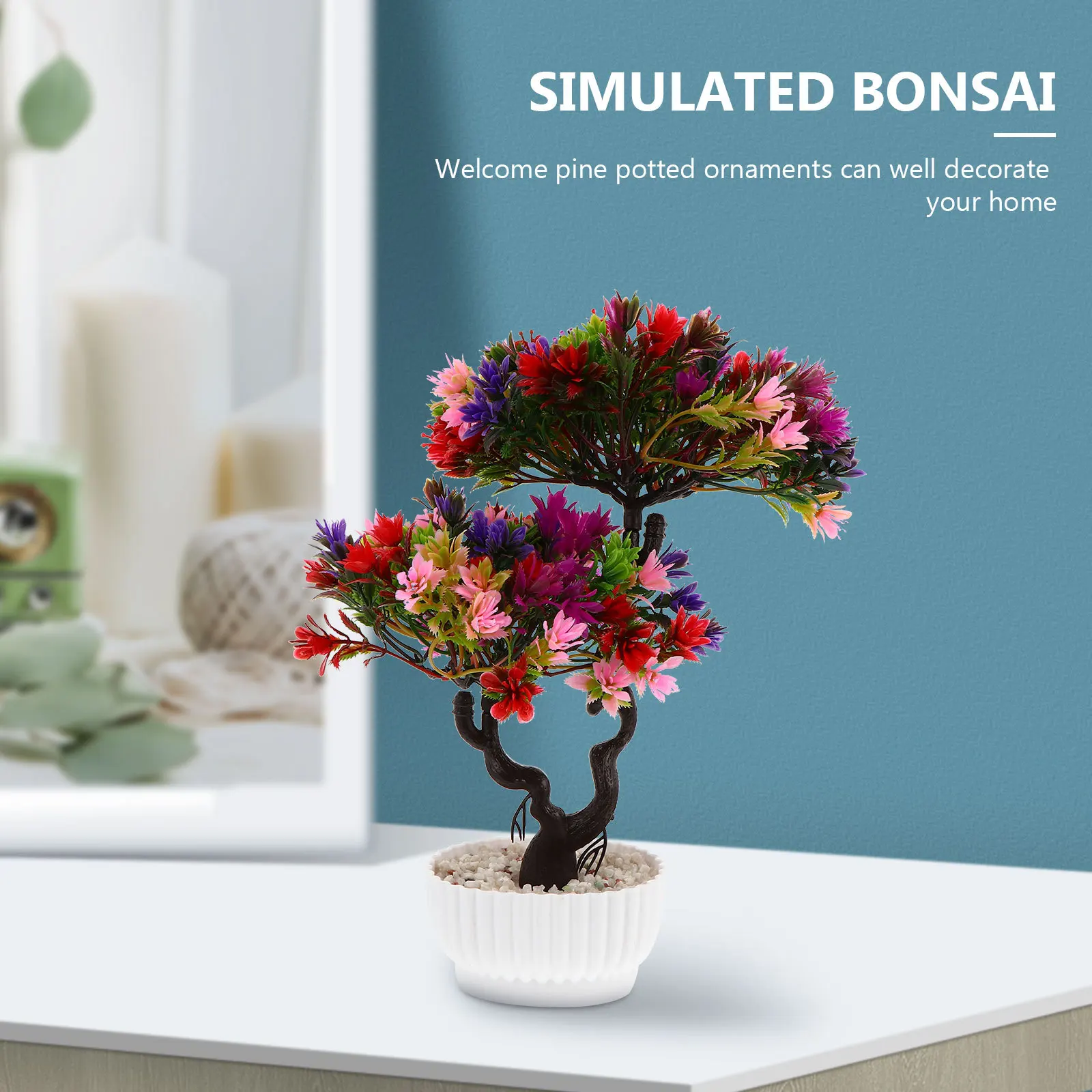 

1pc Simulation Bonsai Decor Artificial Guest-Greeting Pine Fake Plant Pot Small Bonsai For Living Room Office Shop Decoration