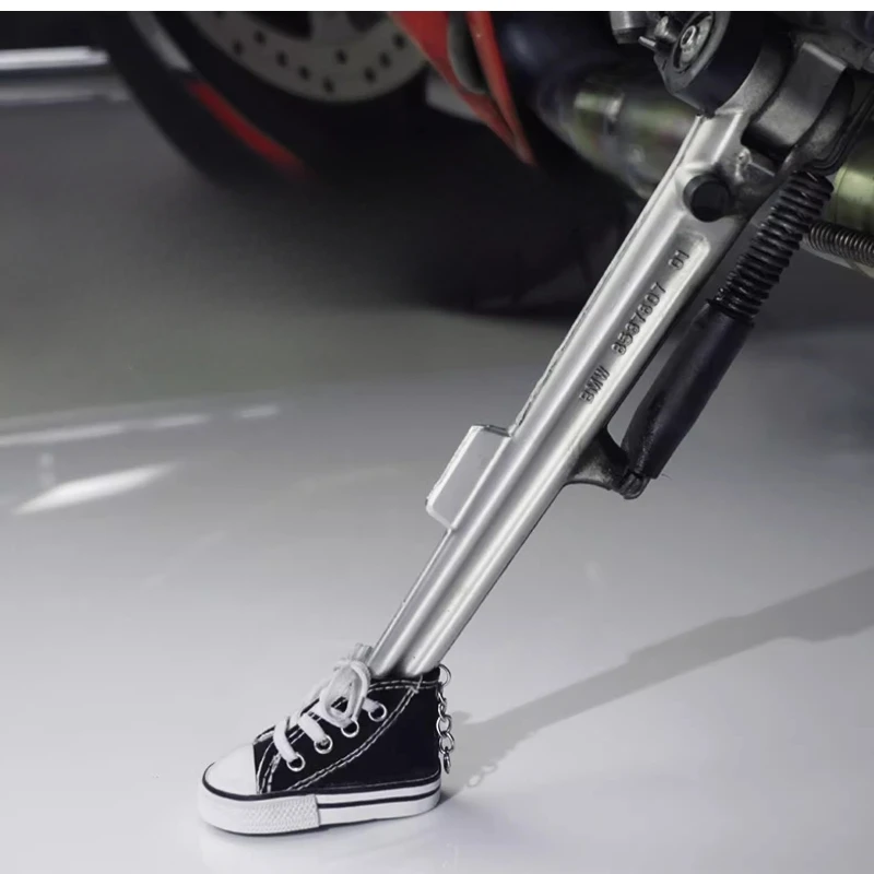 2pcs Motorcycle Side Stand Funny Cute Mini Shoe Foot Support Motor Bicycle Kickstand Tripod Pad Foot Cover Support Accessories