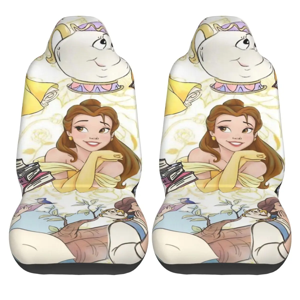 أغطية مقاعد السيارة من بيل بيوتي آند ذا بيست، أغطية مقاعد السيارات الواقية من البوليستر، قطعتان من غطاء الشتاء كاواي