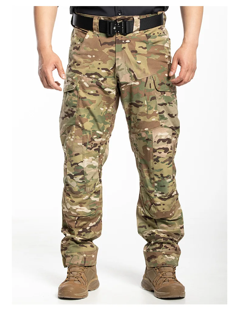 السراويل التكتيكية الرجال السراويل العمل في الهواء الطلق الخريف المسيل للدموع مقاومة متعددة الوظائف واقية السراويل التمويه السراويل التدريب القتالية #2