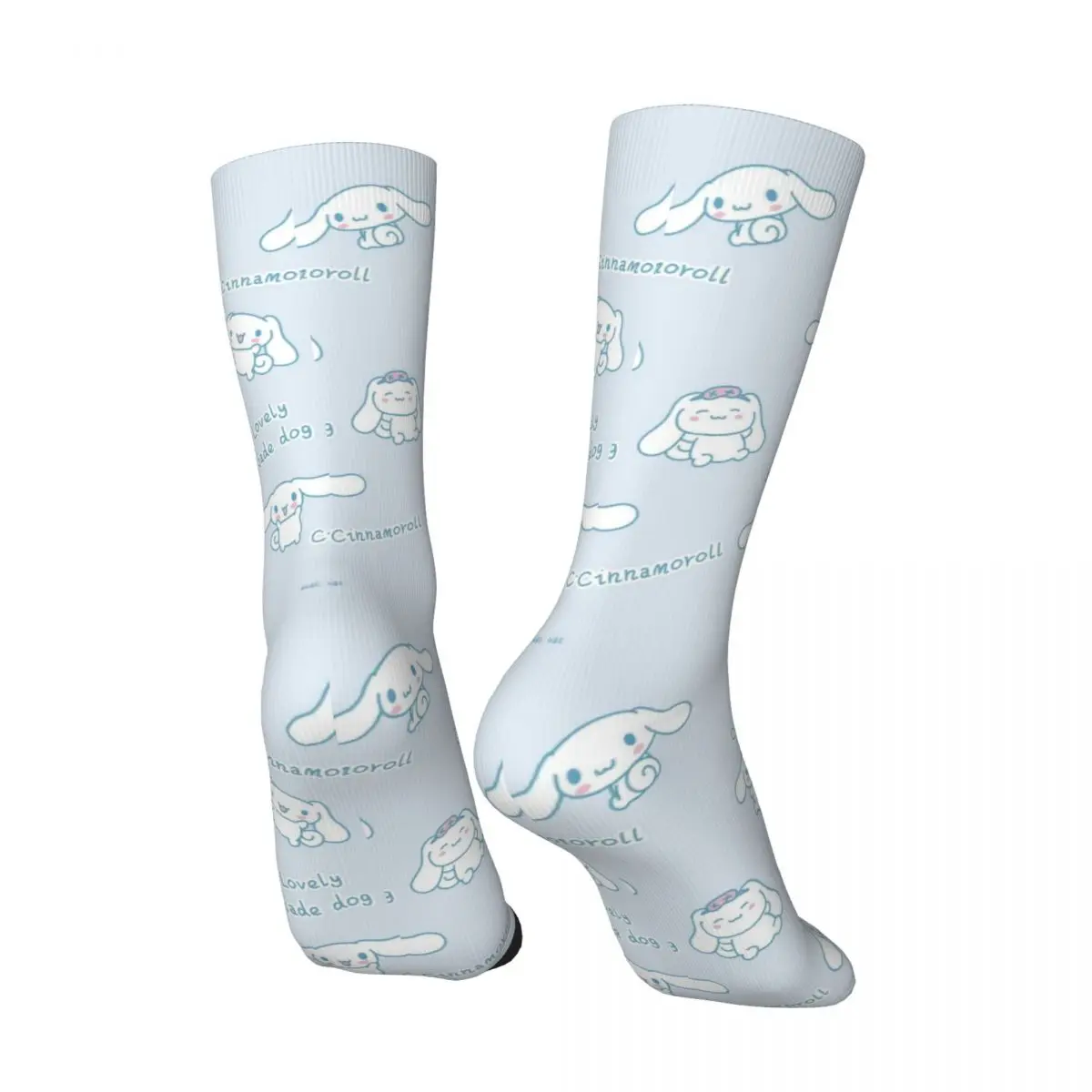 Retro Cute Cinnamoroll Men's compression Socks Unisex Sanrio Cinnamoroll Street Style Pattern Printed Novelty Crew Sock