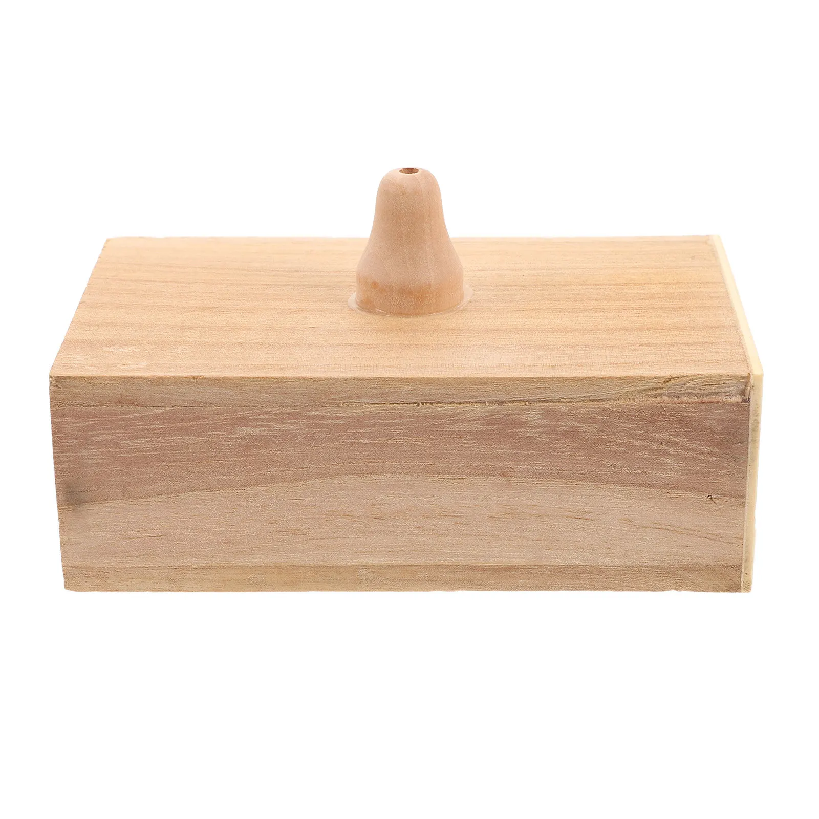 Tuning Fork Wooden Resonance Box Light Yellow 5.8x3.5x3.2in Sound Resonator Box Antislip Base for Music Teaching Meditation