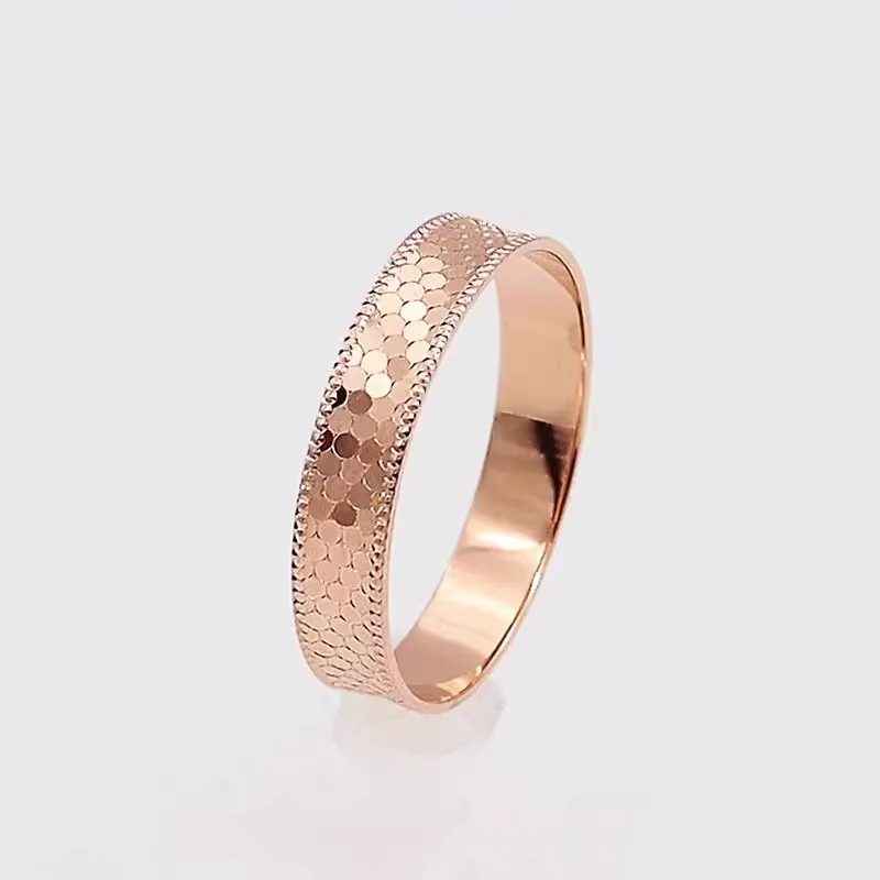 New in Classic 585 Purple Gold Sparkling rings for women Plated 14k Rose Shining Sequins Ring Jewelry Opening Adjustable