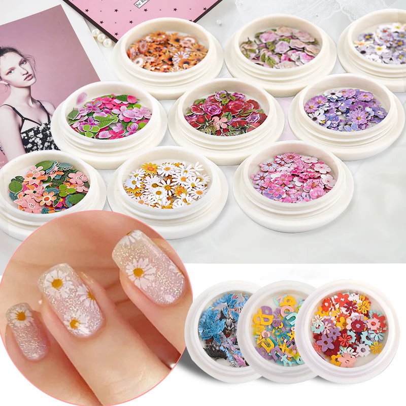 1 Box Harzfüllung Holzzellstoff Blumen Chips Gemischt Epoxidharz Zubehör Blumen Blatt Buchstaben DIY Schmuckherstellung Nail Art Craft