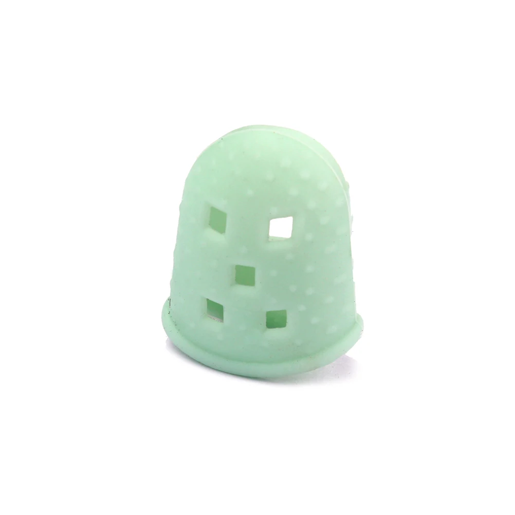 

Grips Silicone Finger Cot Guitar Fingertip Protectors Thumb Green Guards Office