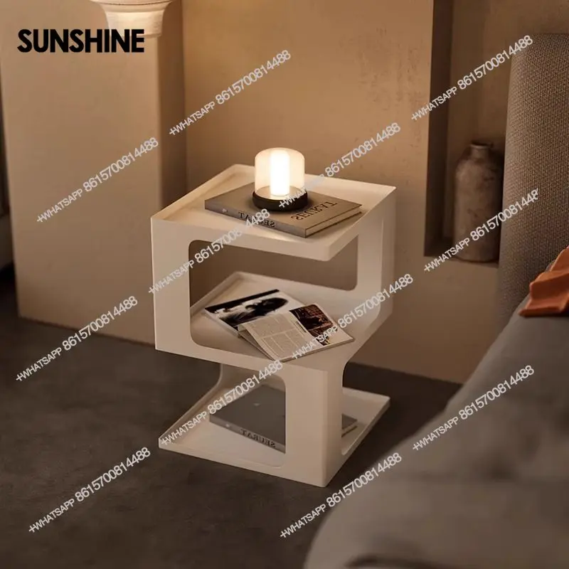 

Light luxury living room sofa side cabinet Modern simple iron art creativity, side table