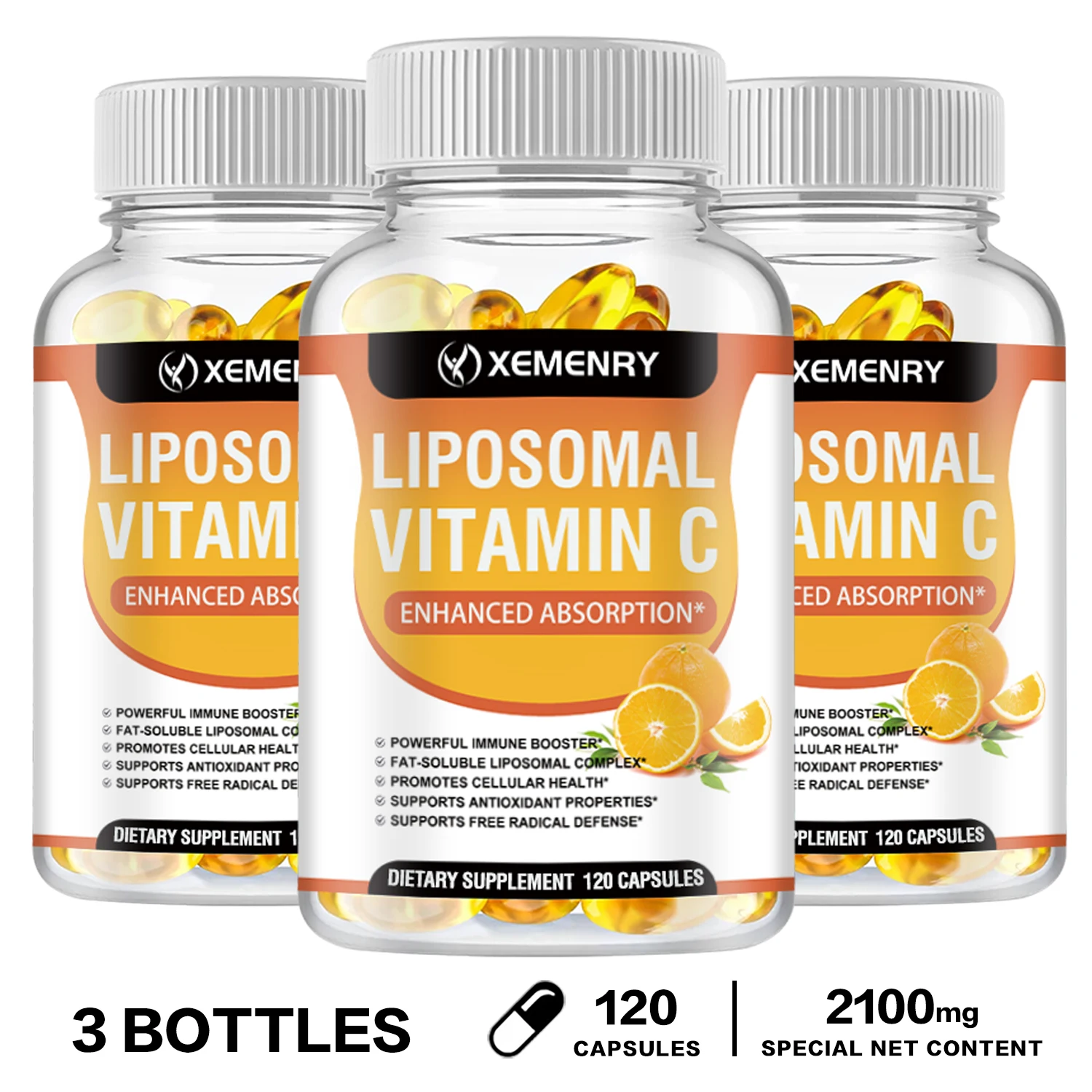 Liposomal Vitamin C Capsules - Promotes Collagen Production, Supports Skin, Immune Health, Powerful Antioxidant