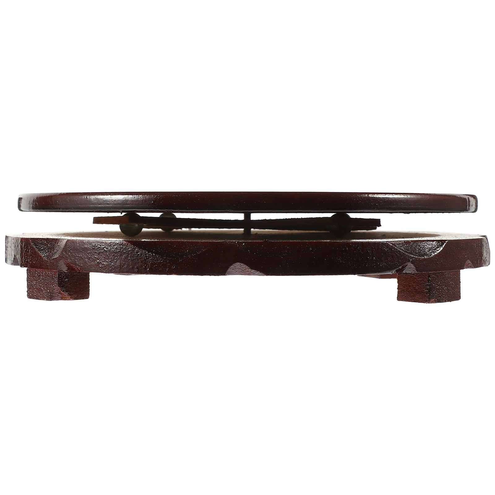 

Wooden Plant Round Tray Display Riser Home Decor Gardening Pot Holder Durable Pedestal Flowerpot Base Indoor Use