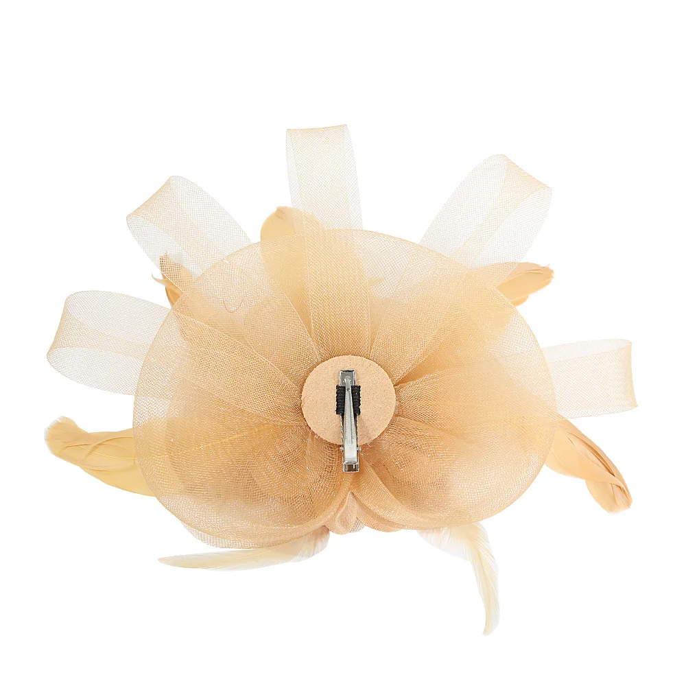 Halloween Christmas Party Feather Headwear accessori per abiti da sposa da sposa accessori per capelli da sposa con filato netto da donna