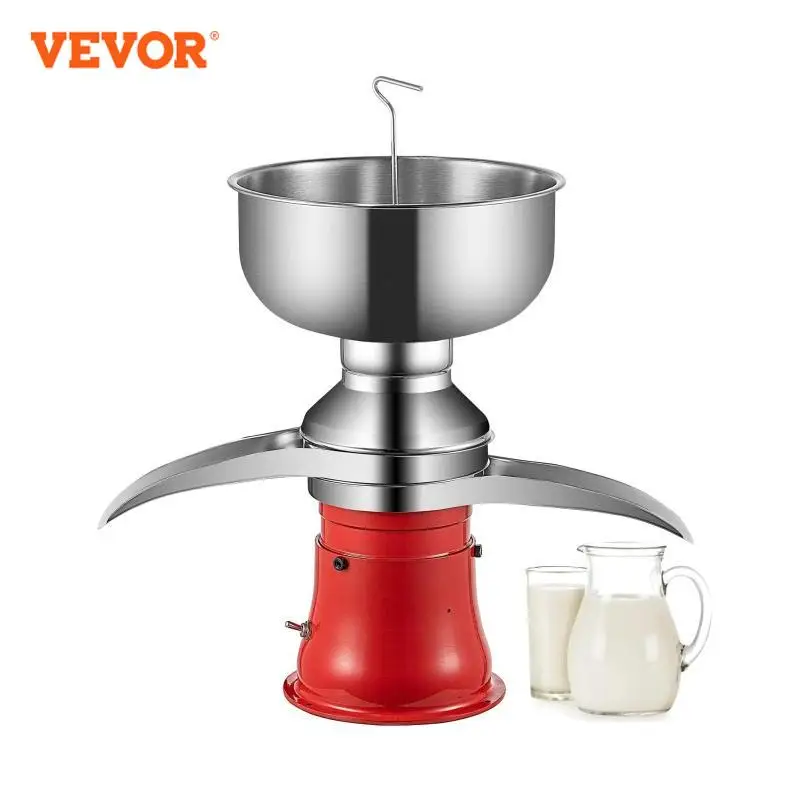 VEVOR 100L/H Electric Milk Cream Separator Centrifugal Hand Mixer Kneading Machine Blender Kitchen Appliance for Home Commercial