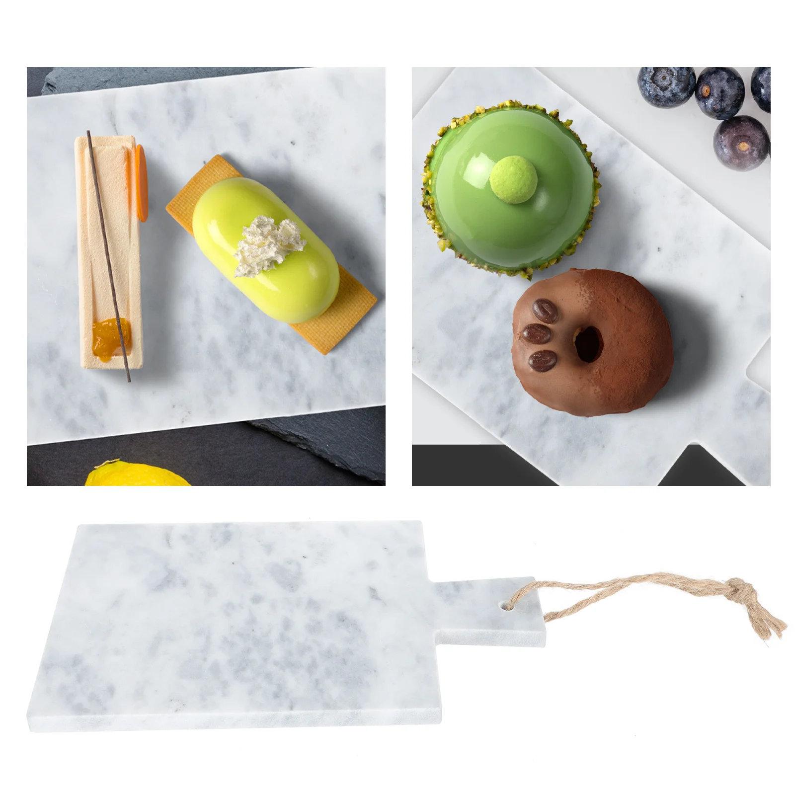 

1Pcs Marble Breakfast Plate with Handle for Everyday Meals and Celebrations Marble Tableware Creative Handle Tray