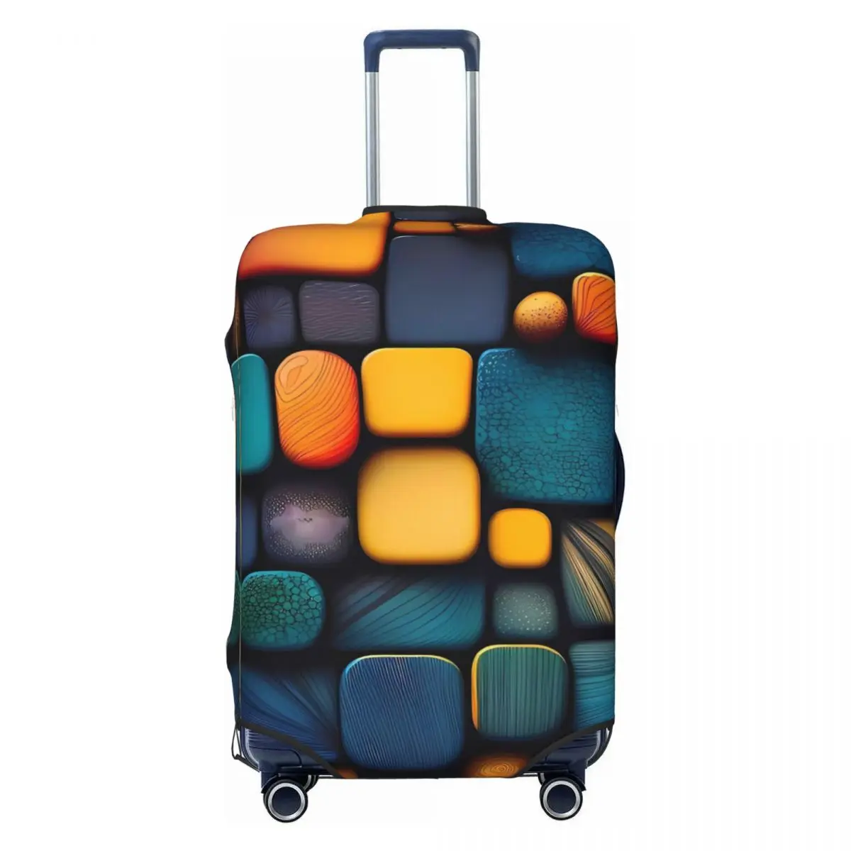 Colorful Cubes Suitcase Cover Geometry Pattern 3d Cruise Trip Flight Practical Luggage Case Protector