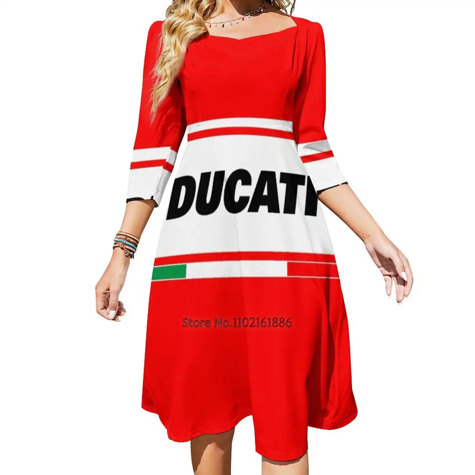 

Italy Back Lacing Backless Dress Square Neck Dress New Elegant Women Waist Tight Dress Racing Corset Desmosedici Panigale