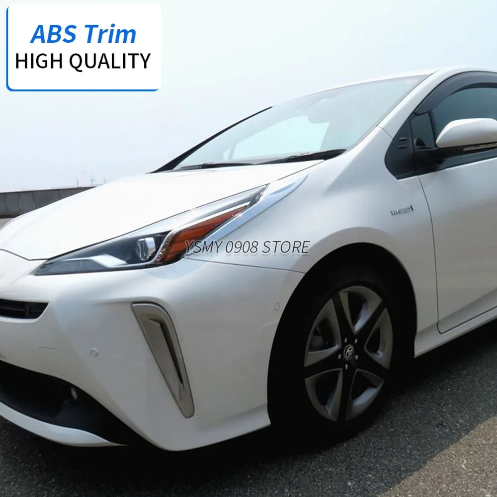 For Toyota Prius 2019 2Pcs/Set Front Light Head Lamp Headlamps Frame Cover Trim Sticker Car Accessories ABS Chrome Styling