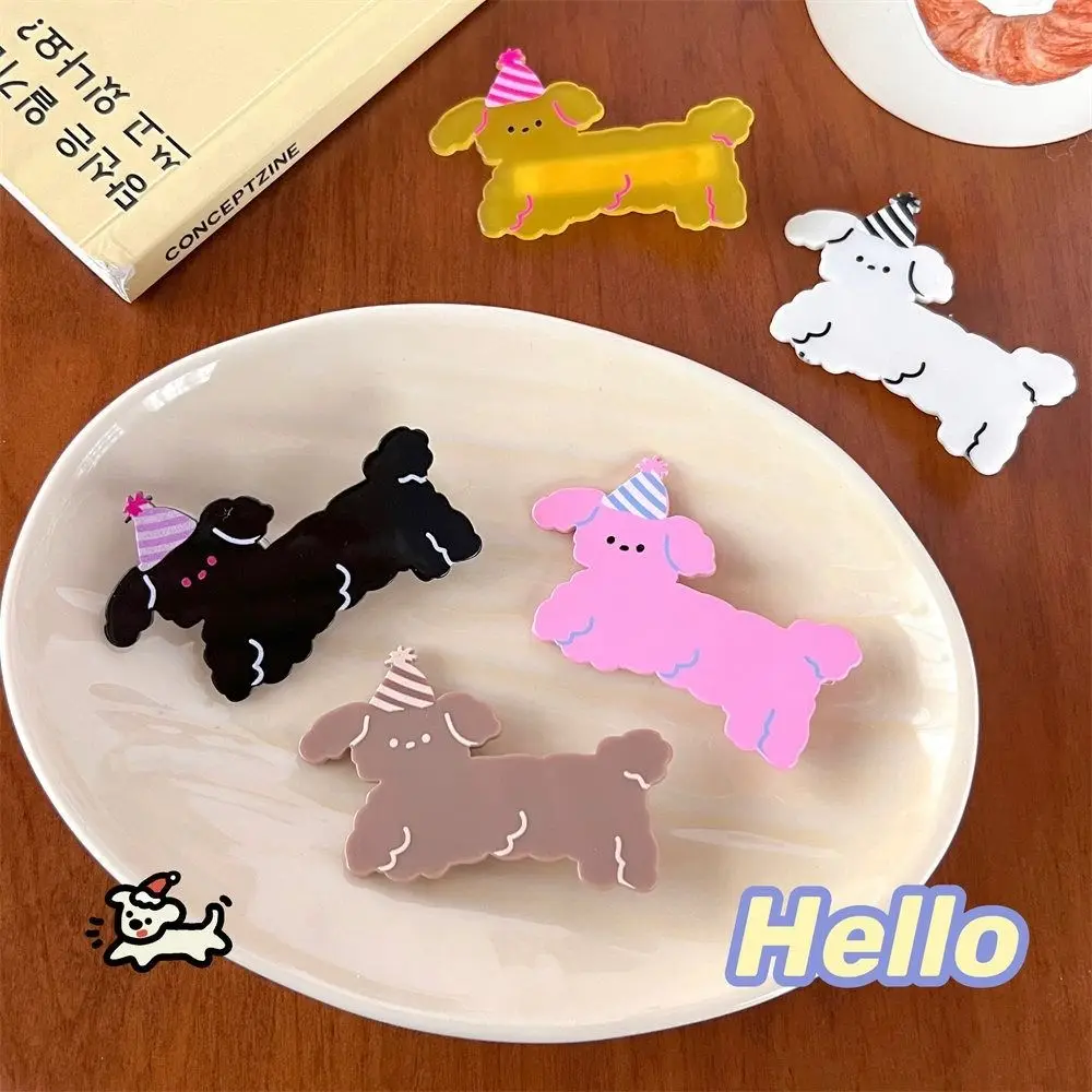 

Y2k Animal Hair Clip Creative Acrylic Headwear Children's Hair Clip Headdress Cartoon Puppy Hairpin Female