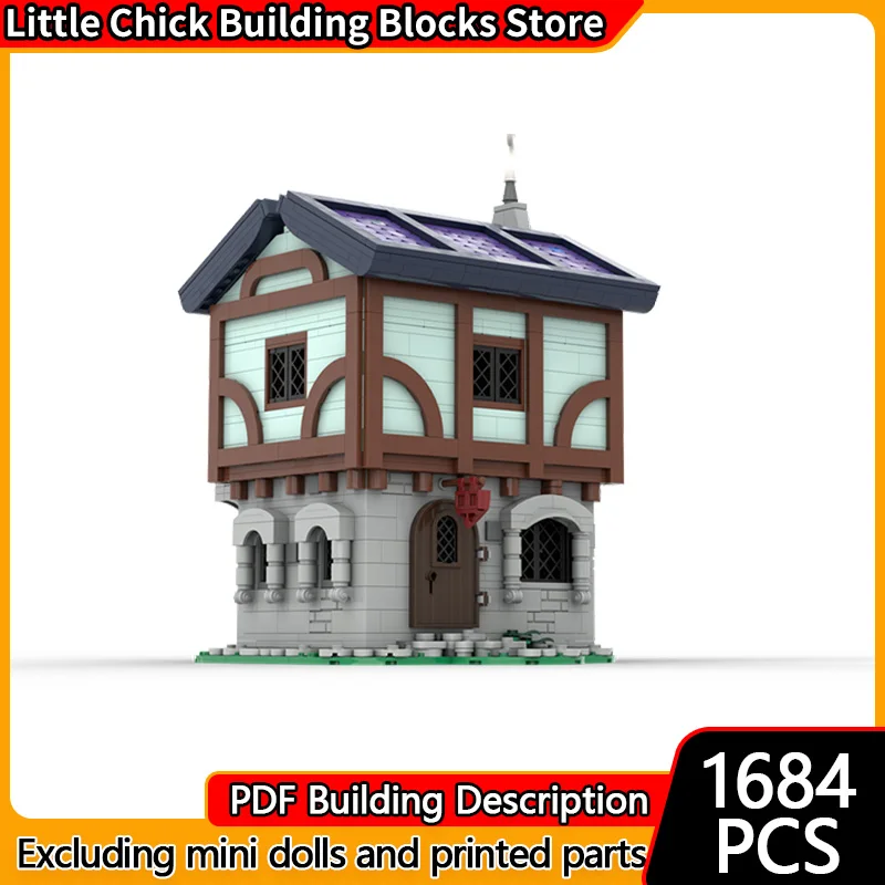 

City Street View Model MOC Building Bricks Medieval Merchant's Manor Modular Technology Children Holiday Gifts Assemble Toy Suit