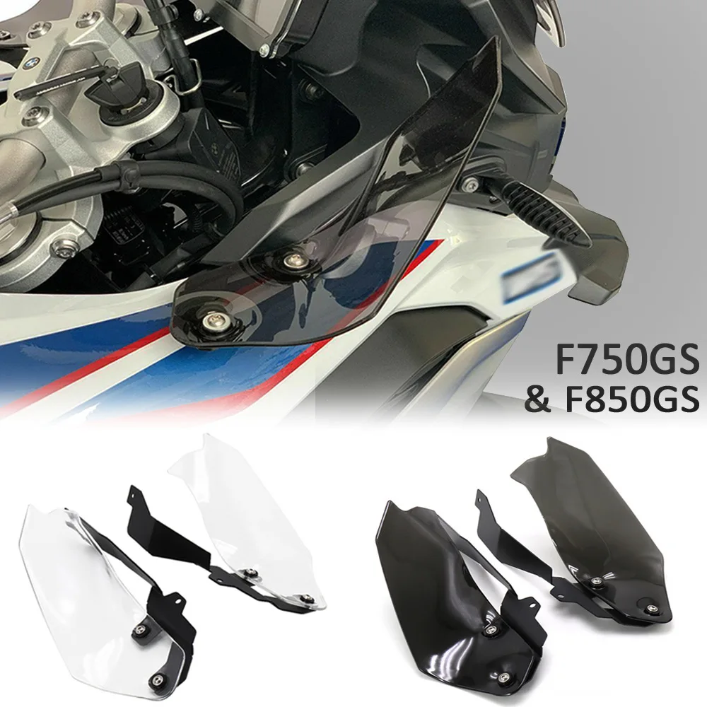 Motorcycle ABS Wind Deflector Transparent Side Panels Windshield Black Handguard Hand Guard For BMW F750GS F850GS F 750 850 GS