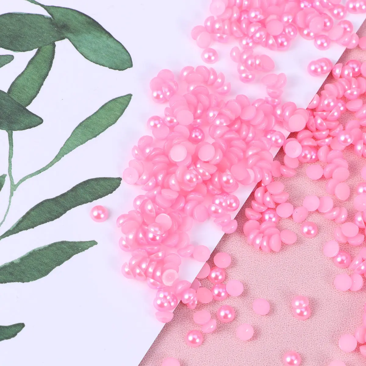 2000Pcs Pearl Beads Half Round Artificial Mixed Color Flat Back Pearls DIY Jewelry Making Craft Loose Beads Kit
