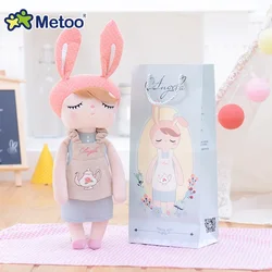 Metoo Angela bambola coniglio con sacchetto di carta animali di peluche in scatola giocattoli di peluche bambole per il sonno bambini placare regali di festa di compleanno per bambini