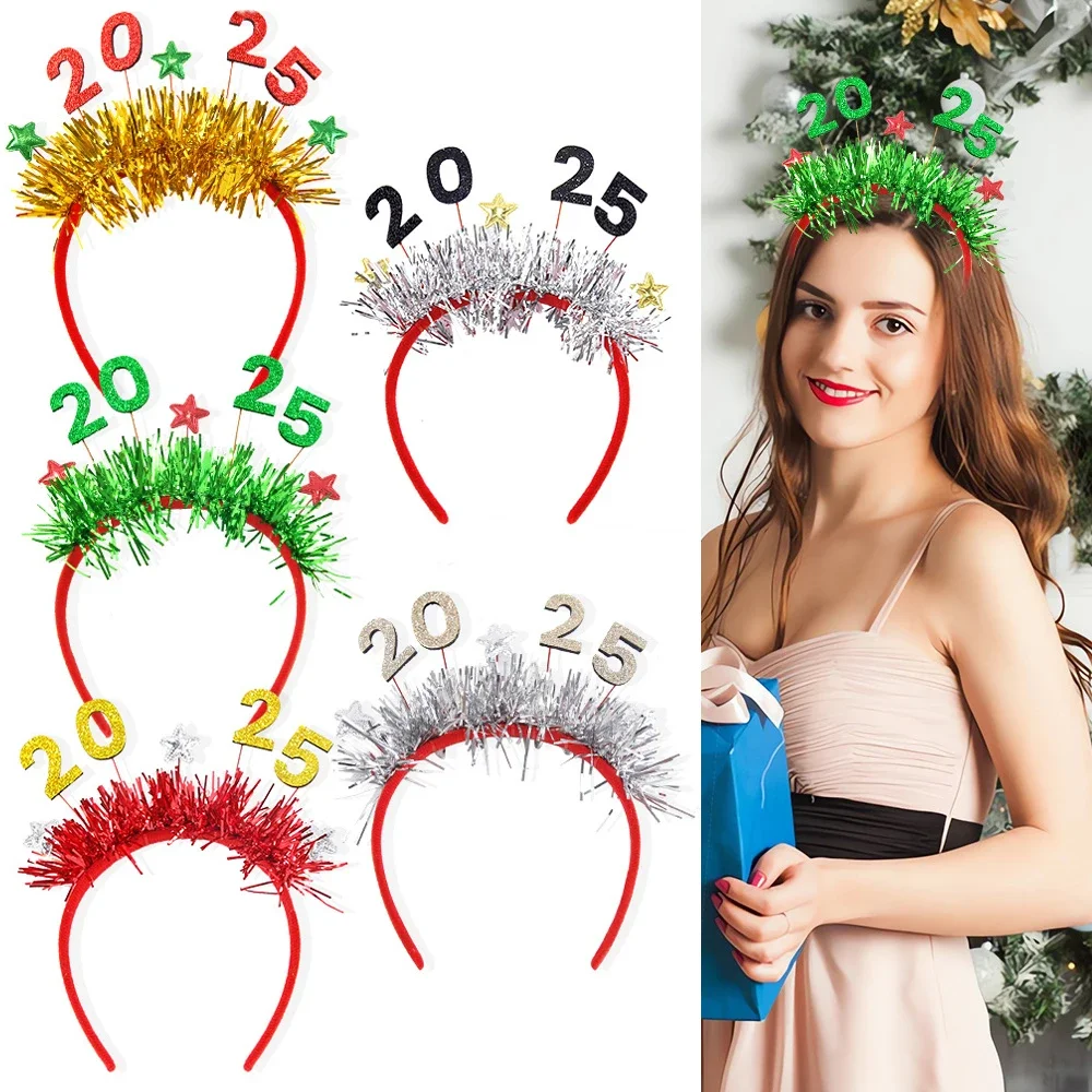 New Year's Headdress 2025 Digital New Year Hairband Party Decoration Children Adult Striped Headband Atmosphere Dress Supplies