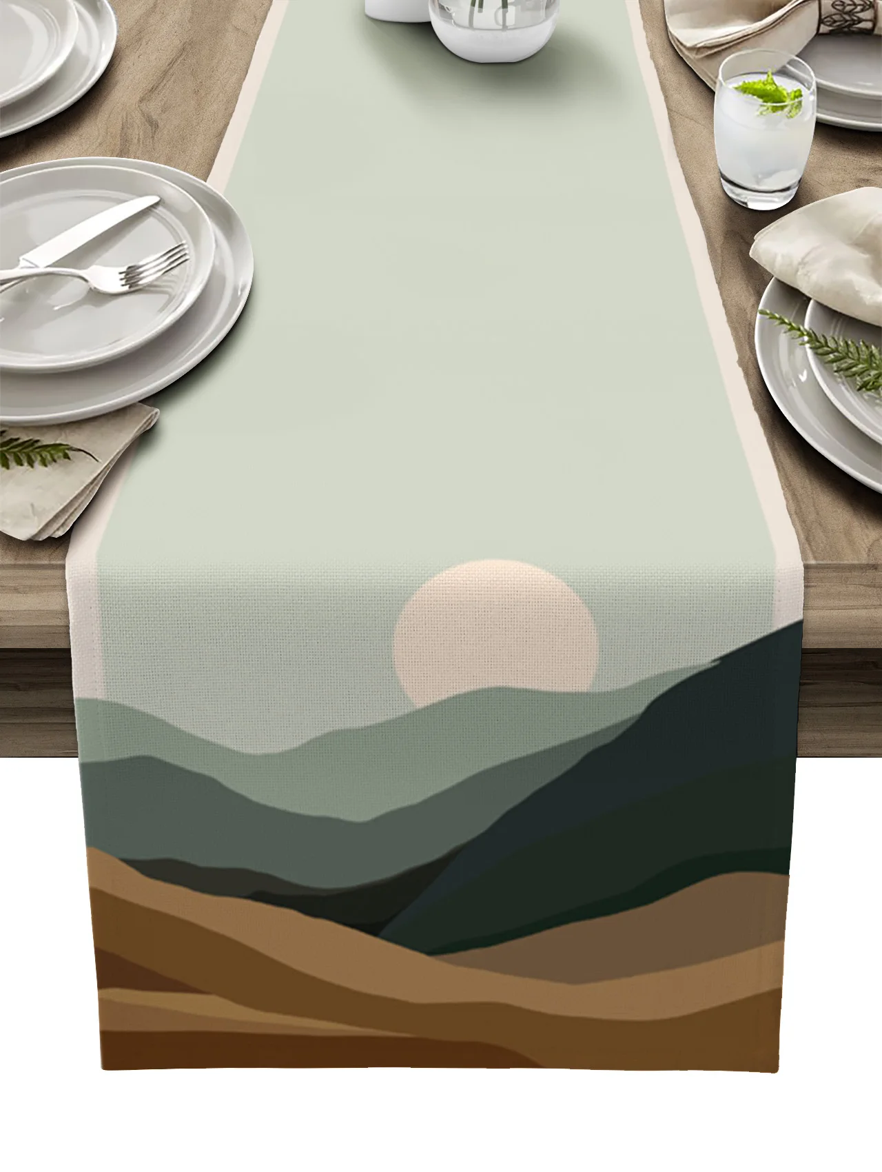 

Scenery Sunset Mountain Sun Abstract Table Runner Decoration Home Decor Dinner Table Decoration Table Decor