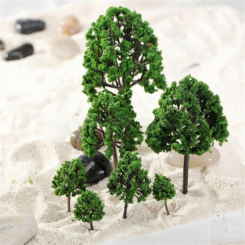 

11Pcs Green Tree Model Mixed Size Artificial Trees Train Railway Diorama Layout Scenery Miniature Tree Landscape Decoration