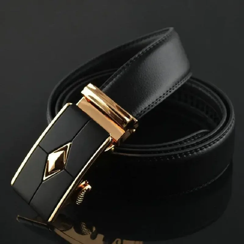 Luxury Men\'s Belt High Quality Genuine Leather Belts Male Metal Automatic Buckle Belts Famous Fashion Business Men\'s Waist Band