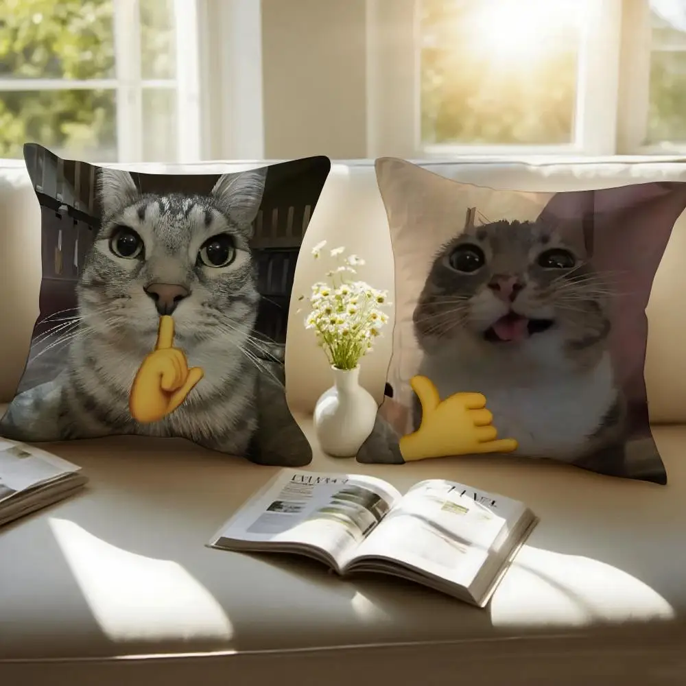 Cat Funny MEME Cushion Cover Cushion Cover Soft & Easy-Wash Pillow Case – Versatile For Couch, Bed, Travel And Office