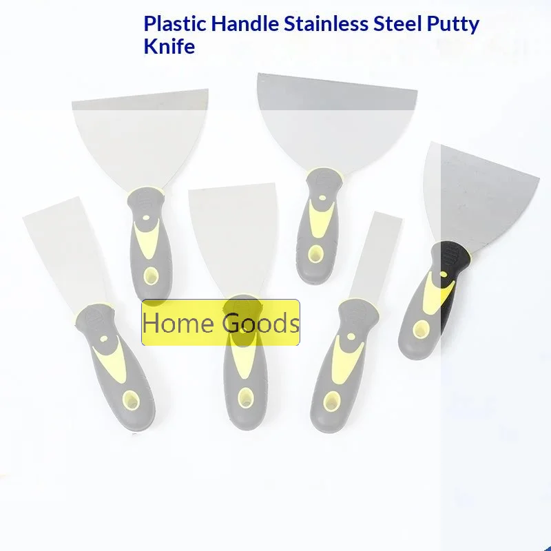 Stainless Steel Putty Knife Plastic Handle Scraper Flexible Blade Filling Painting Tool For DIY Wall Renovation Construction Us