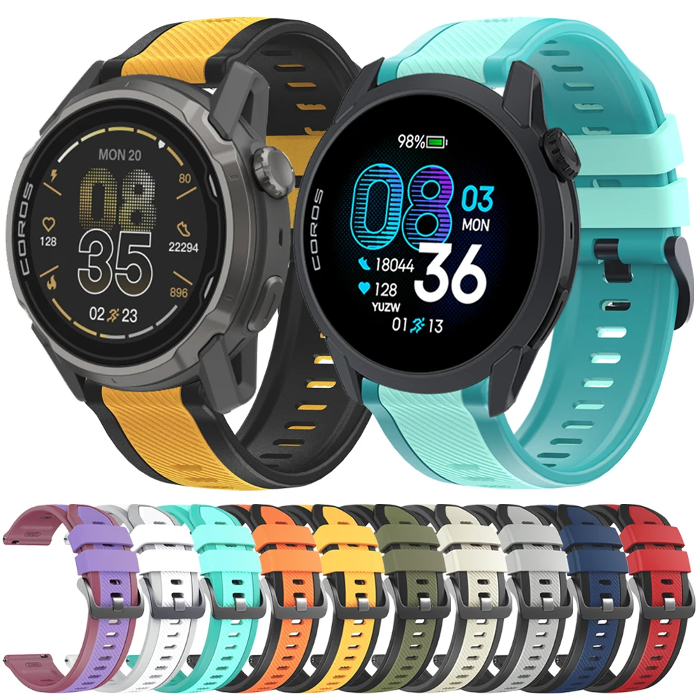 22mm Watch Strap Band For COROS PACE 4/PACE 3/APEX 46mm Watchband For COROS APEX 4 42mm/2 Pro Bracelet Sport Silicone Wristband